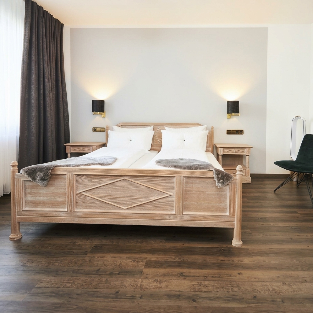 Zimmer mit grünen Akzenten